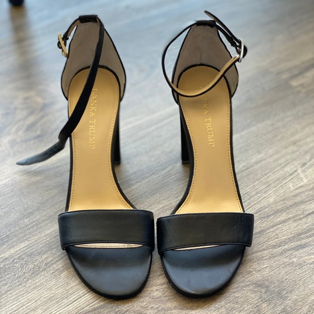 Ivanka Trump Black Leather Heels